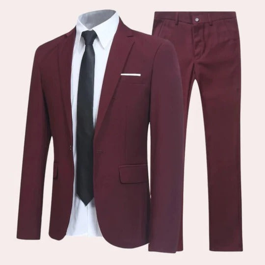 TrendAura Men's Slim Fit Black Two Piece Suit With Blazer And Trousers For Weddings And Formal Events