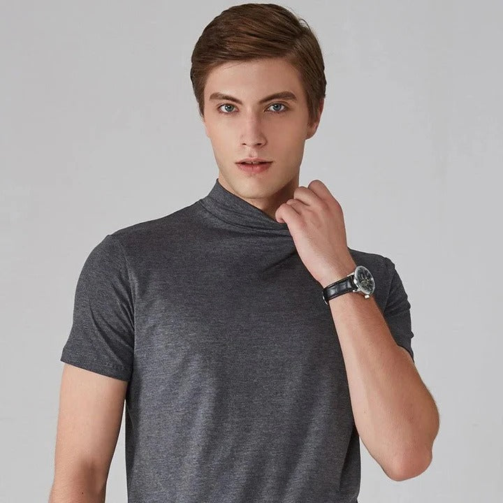 TrendAura Mens Turtleneck T Shirts High Collar Regular Fit Versatile Layering Essential Top