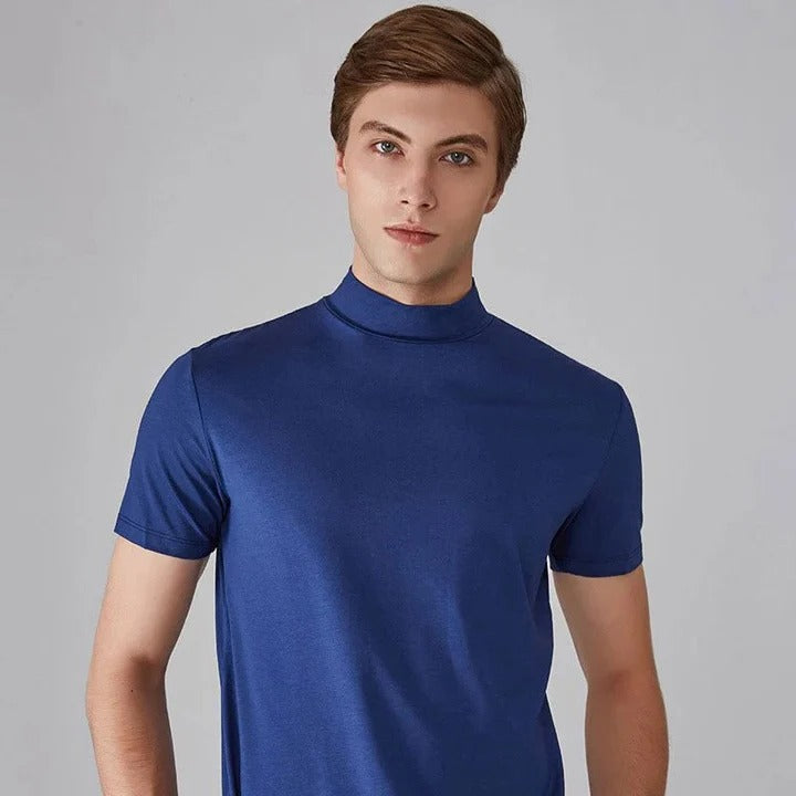 TrendAura Mens Turtleneck T Shirts High Collar Regular Fit Versatile Layering Essential Top