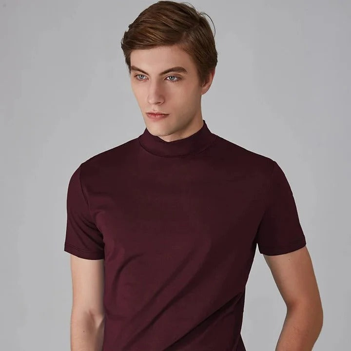 TrendAura Mens Turtleneck T Shirts High Collar Regular Fit Versatile Layering Essential Top