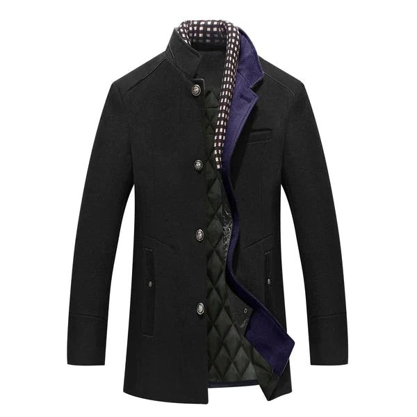 TrendAura Men's Coat With Structured Warmth And Quilted Lining Outerwear For Cold Weather
