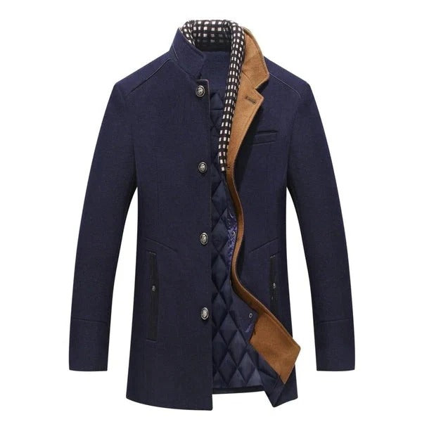 TrendAura Men's Coat With Structured Warmth And Quilted Lining Outerwear For Cold Weather