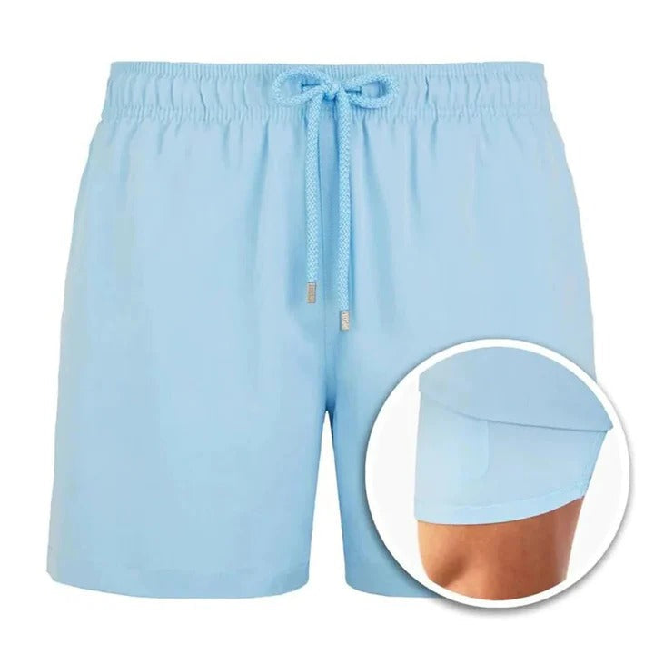 TrendAura Men's Tropical Print Mid Length Swim Shorts With Quick Dry And Adjustable Drawstring