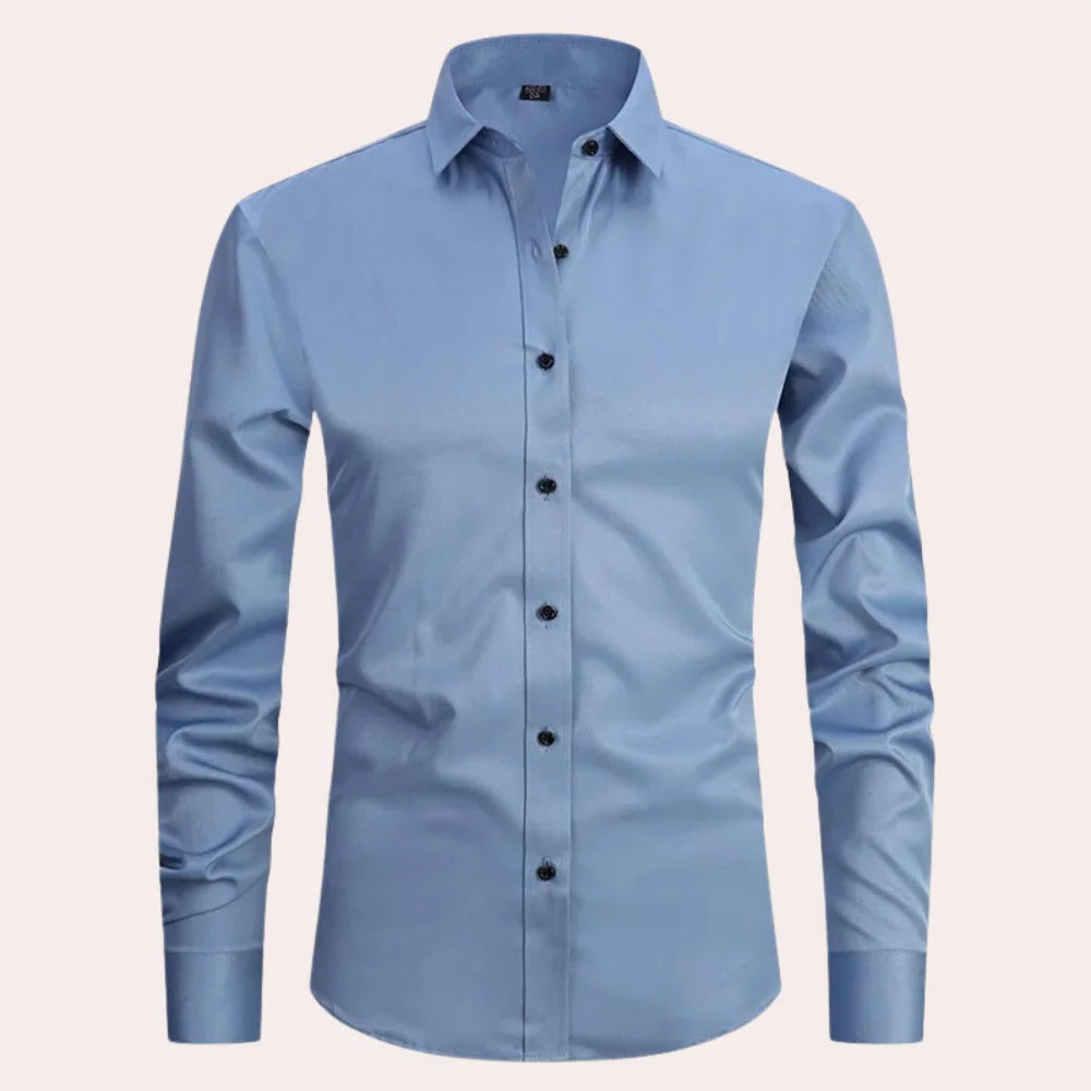 Stretch shirt with wrinkle resistant structure