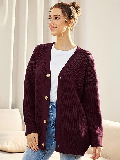 V-Neck Oversized Cardigan