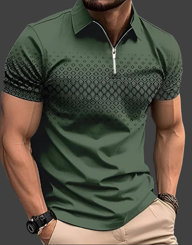 TrendAura Men's Checked Polo Shirt With Contemporary Detailing Lightweight Breathable Summer Essential