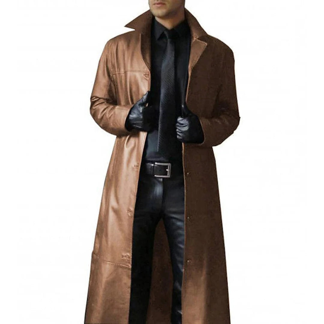 TrendAura Mens Long Trench Coat For Autumn And Winter Windproof Warmth And Formal Outerwear