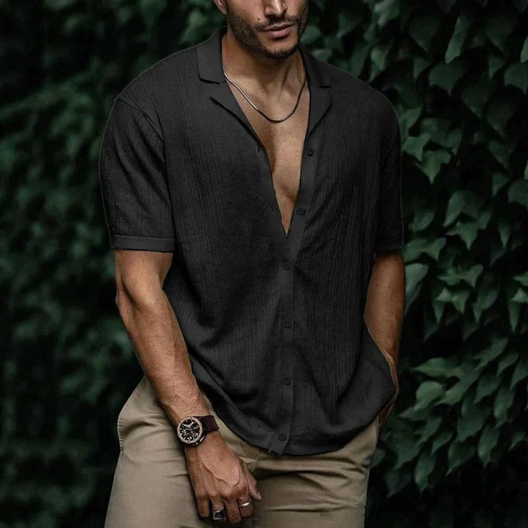 TrendAura Men's Summer Shirt Lightweight Short Sleeve Button Down With Classic Casual Styling