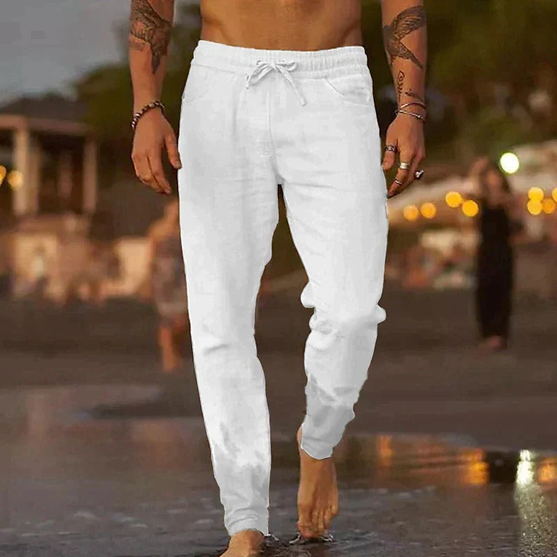 TrendAura Mens Lightweight Breathable Casual Trousers With Timeless Styling For Warm Weather Comfort