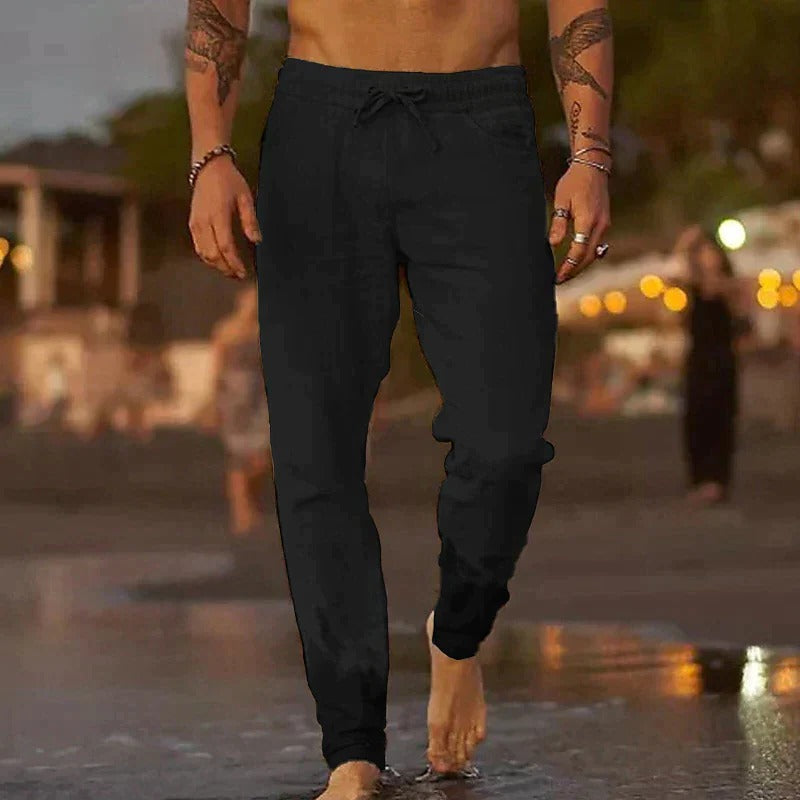TrendAura Mens Lightweight Breathable Casual Trousers With Timeless Styling For Warm Weather Comfort