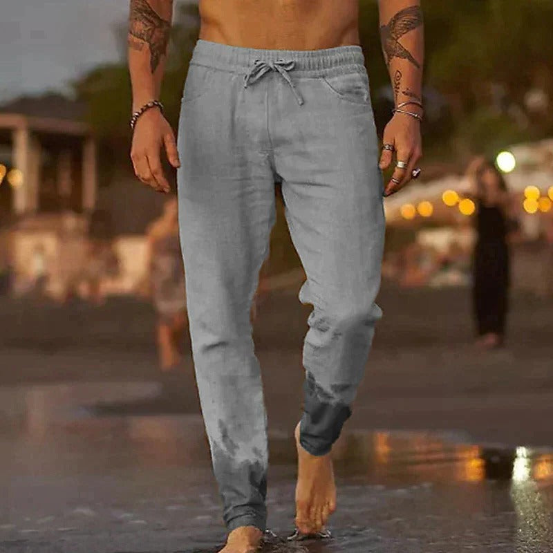 TrendAura Mens Lightweight Breathable Casual Trousers With Timeless Styling For Warm Weather Comfort