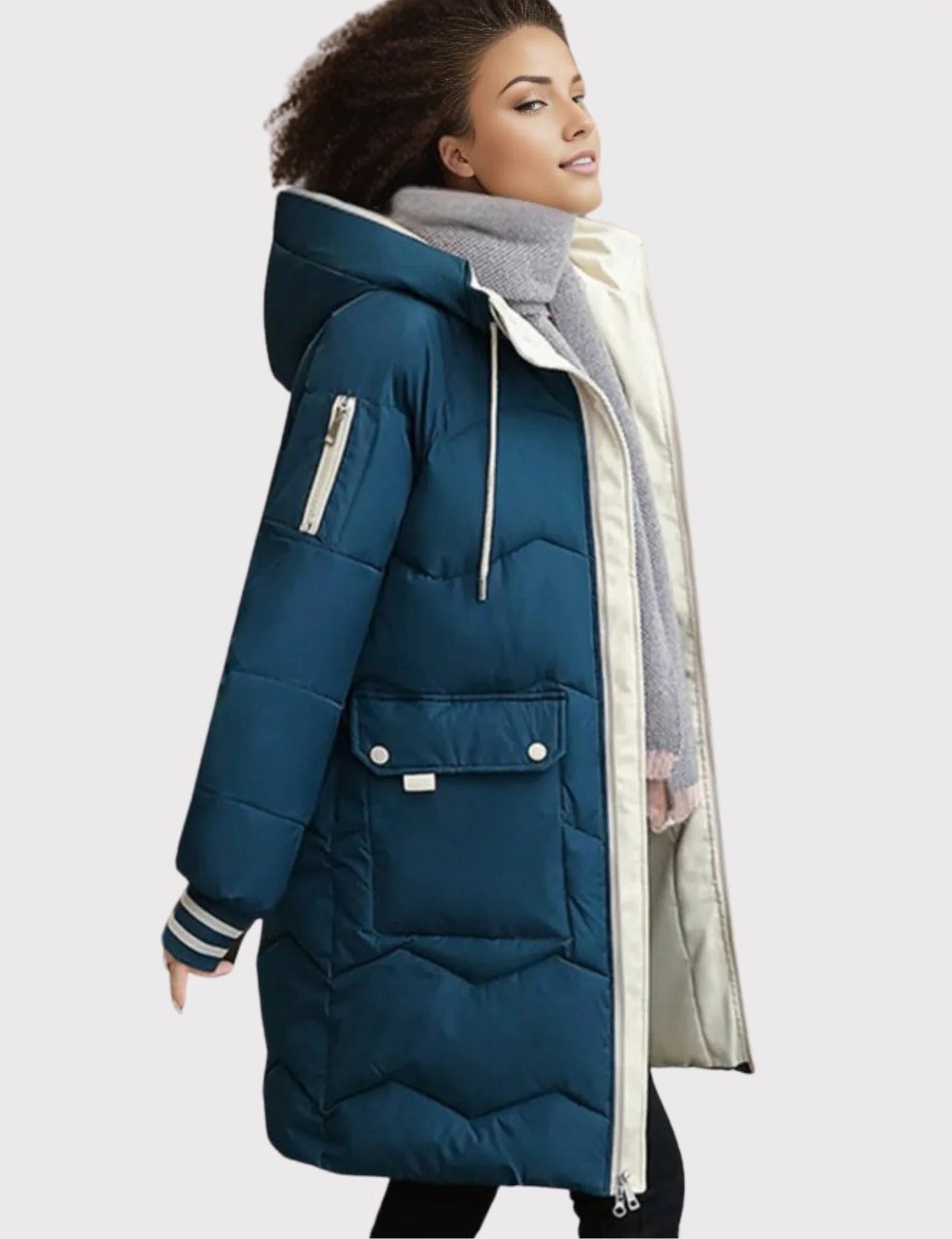 TrendAura Mens Puffer Coat With Tailored Fit Insulated Warmth And Soft Lined Hood For Cold Weather