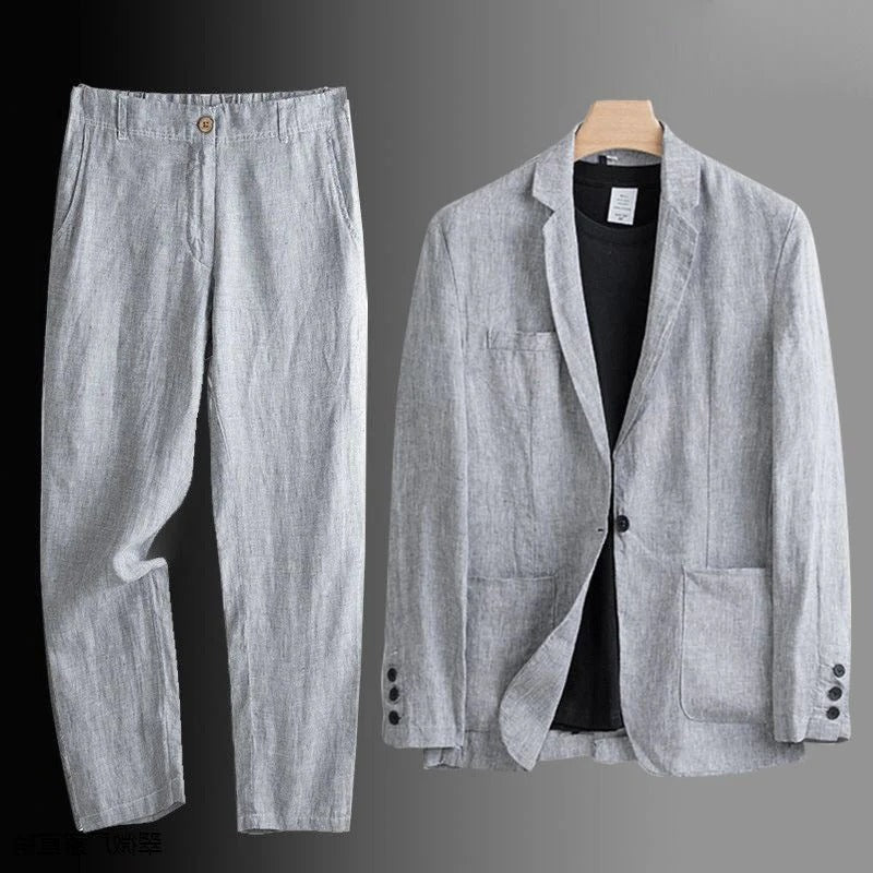 TrendAura Mens Lightweight Blazer Set With Relaxed Fit For Warm Weather Office And Casual Wear