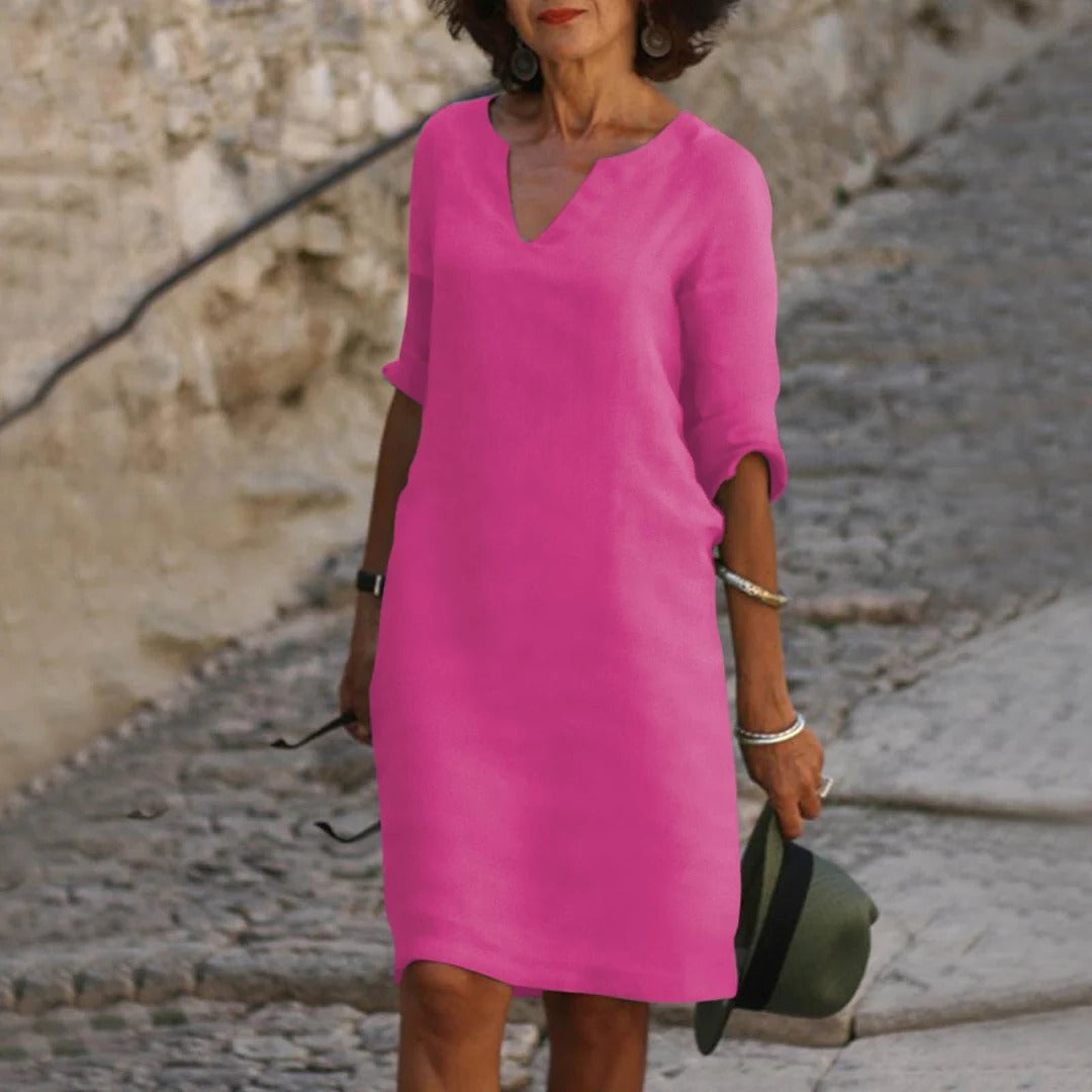 Summer Dress with V-Neck