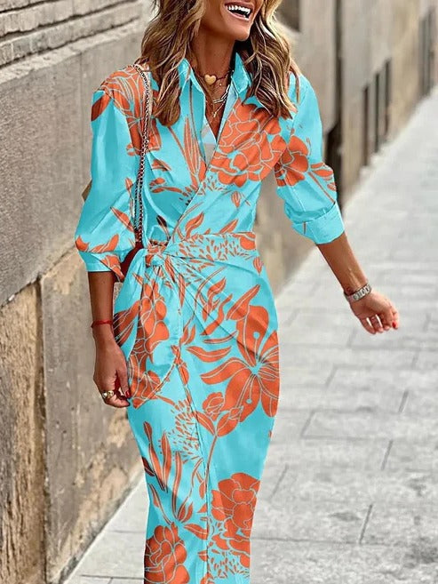 Wrap Dress with Collar for Versatile Outfits