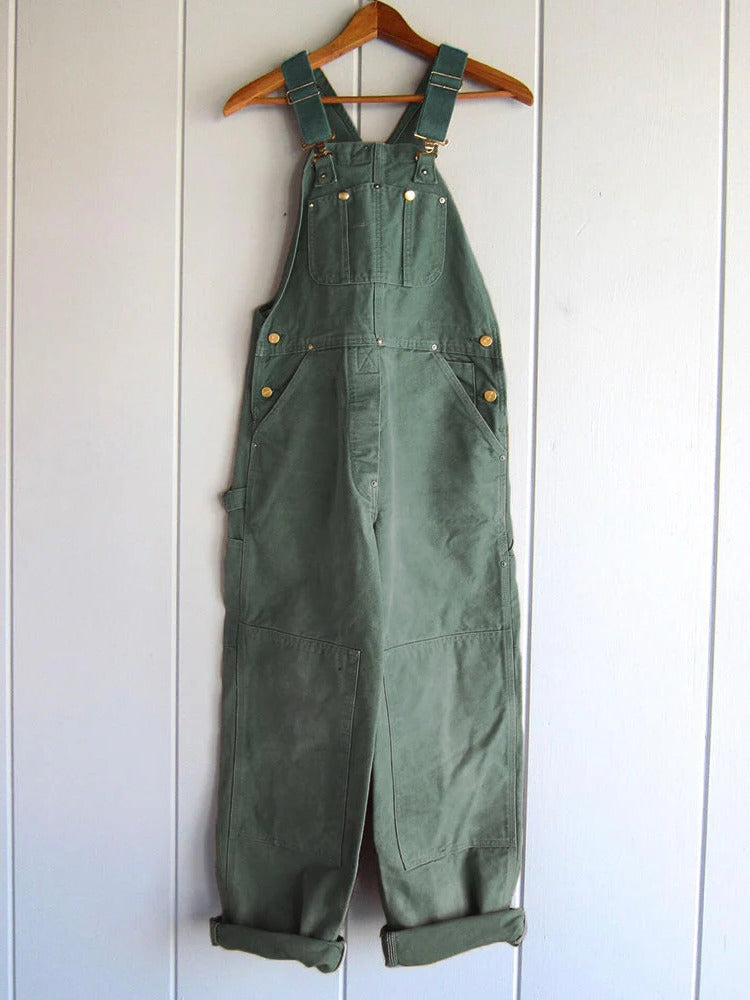 Women's Utility Bib Overalls with Adjustable Straps