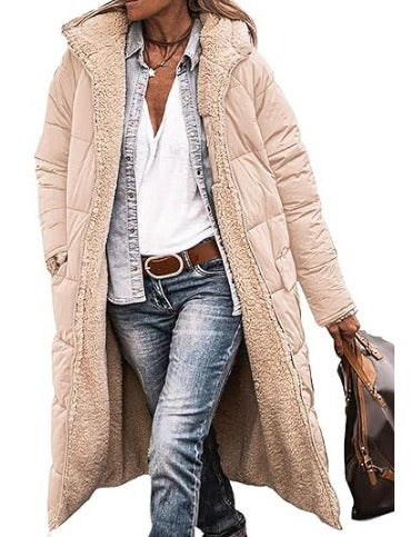 Women's Longline Padded Coat with Hood