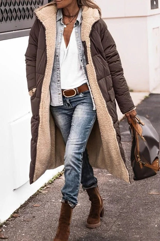 Women's Longline Padded Coat with Hood