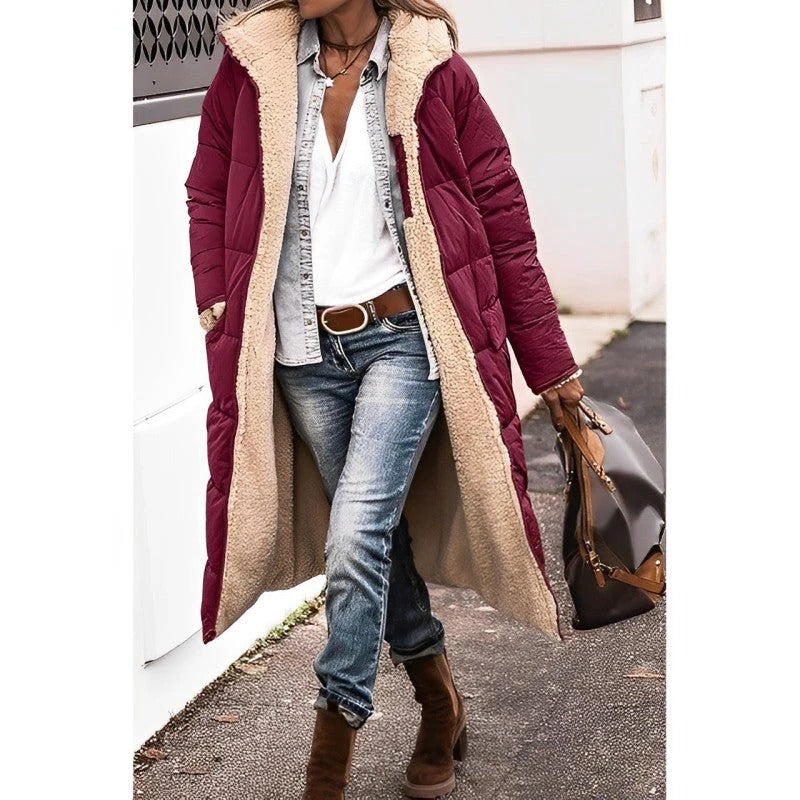 Women's Longline Padded Coat with Hood
