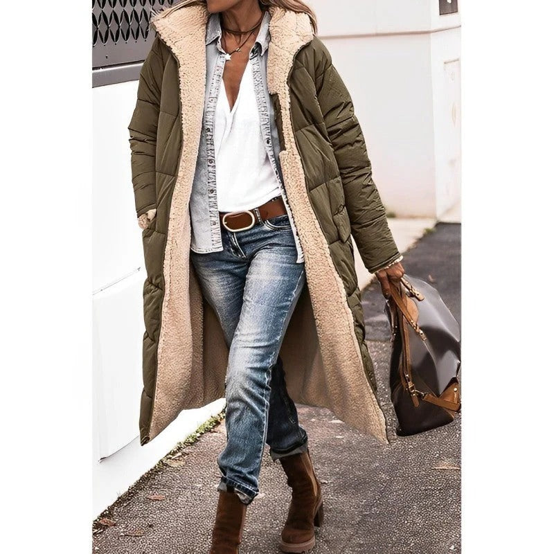 Women's Longline Padded Coat with Hood