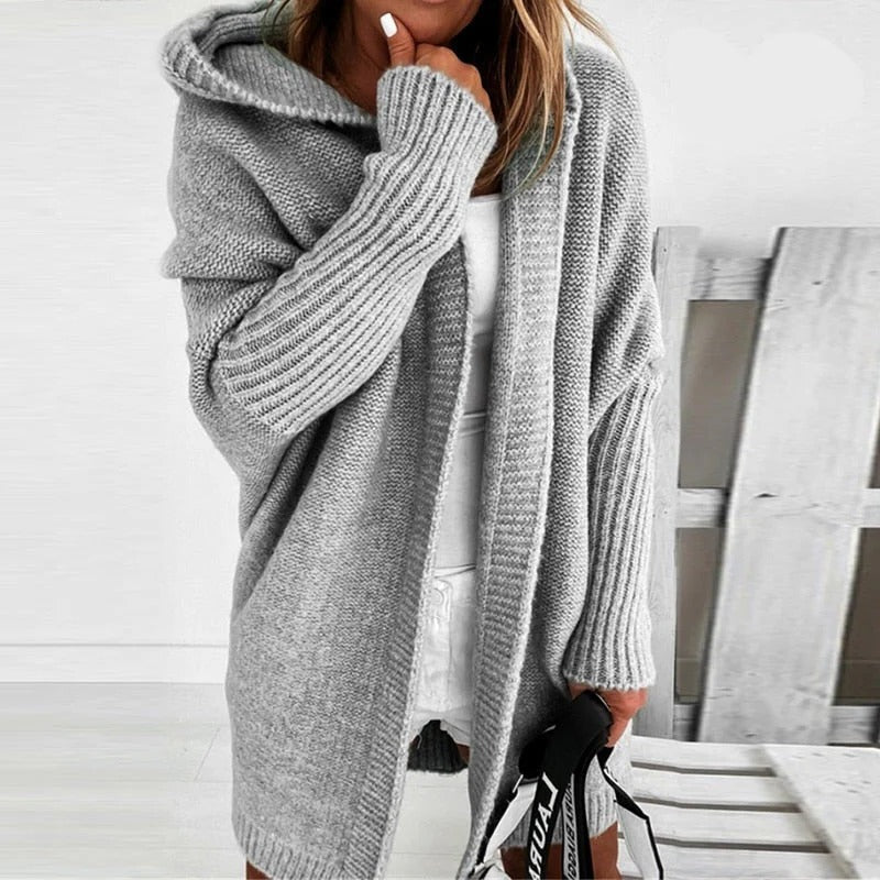Hooded Knit Cardigan