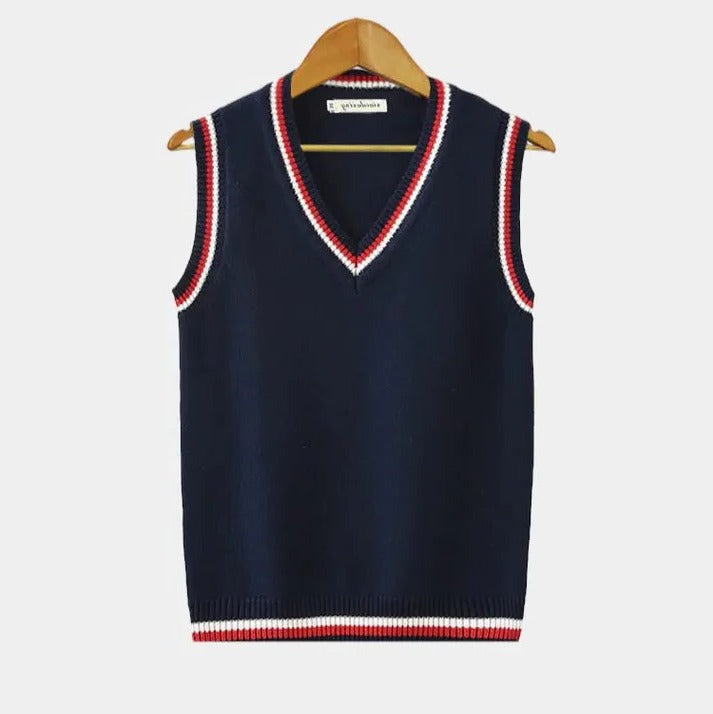 Sporty V-Neck Sweater Vest