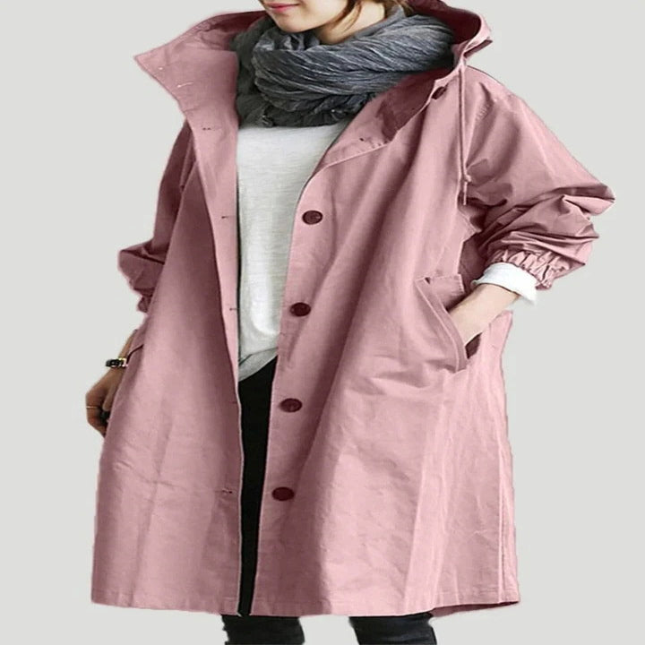 Water-Resistant Hooded Overcoat for Outdoor Use