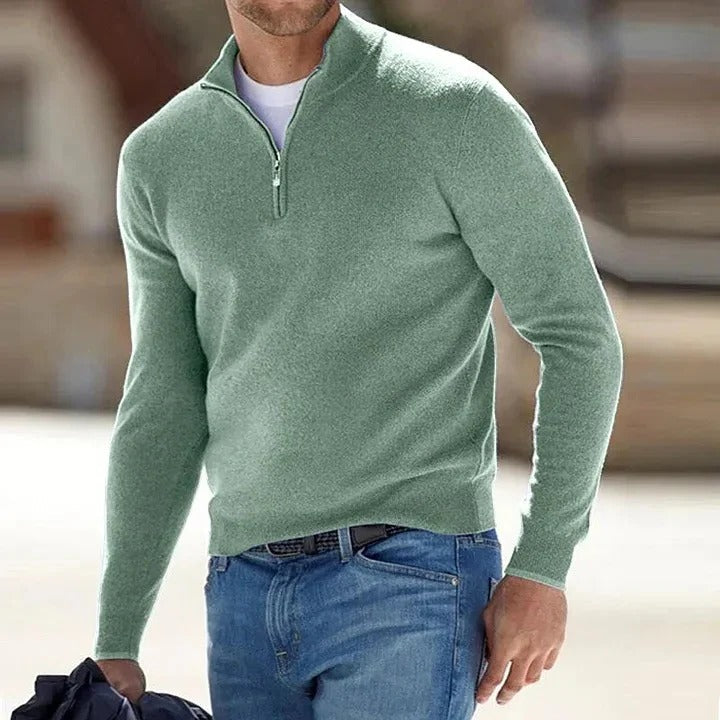 Mens Cashmere Zip Up Sweater For Everyday Wear Warm Soft Comfort Versatile For Business Casual