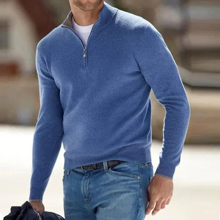 Mens Cashmere Zip Up Sweater For Everyday Wear Warm Soft Comfort Versatile For Business Casual