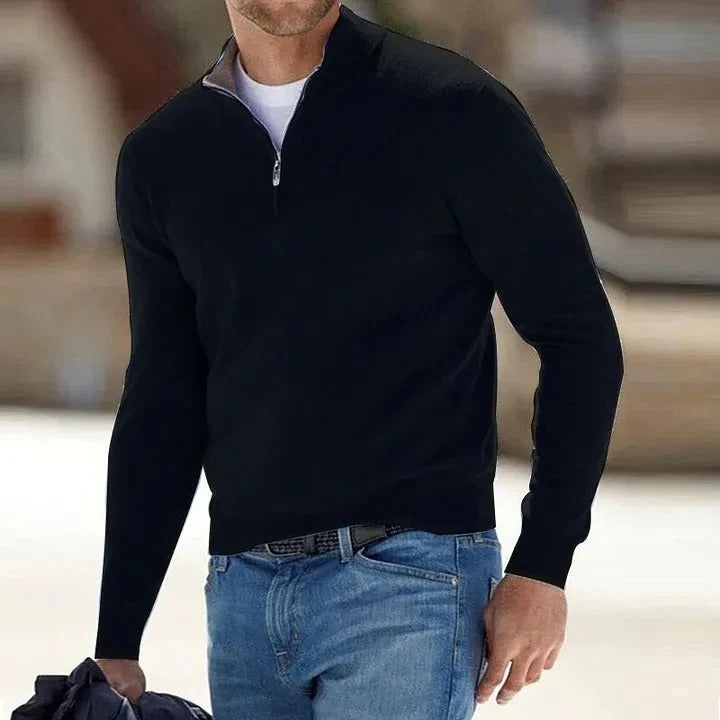 Mens Cashmere Zip Up Sweater For Everyday Wear Warm Soft Comfort Versatile For Business Casual