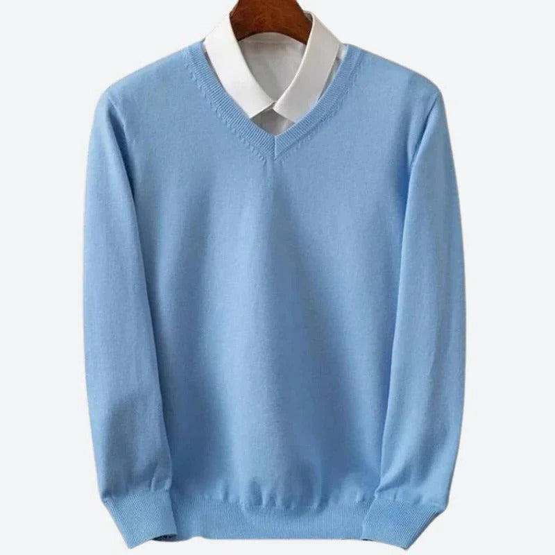 TrendAura Men's Soft Cashmere Crew Neck Sweater Pullover for Luxurious Warmth and Comfort