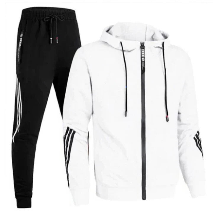 TrendAura Men's Two-Piece Tracksuit Set Slim Fit Zip Hoodie And Joggers For Training And Everyday Wear