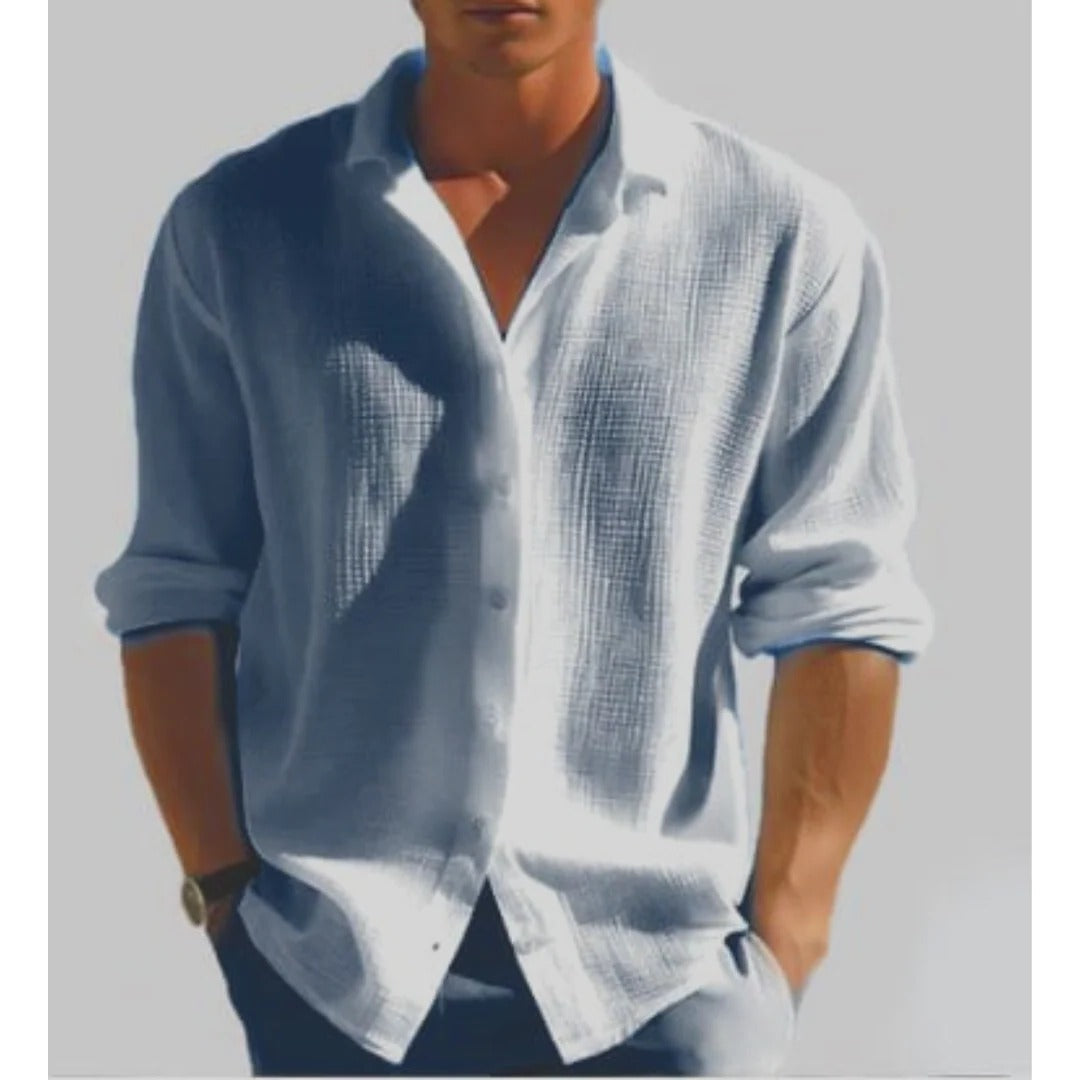 TrendAura Men's Casual Button-Down Shirt Lightweight Relaxed Fit Classic Collar for Everyday Wear