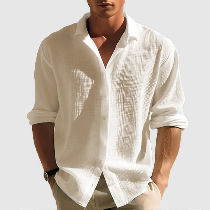 TrendAura Men's Casual Button-Down Shirt Lightweight Relaxed Fit Classic Collar for Everyday Wear