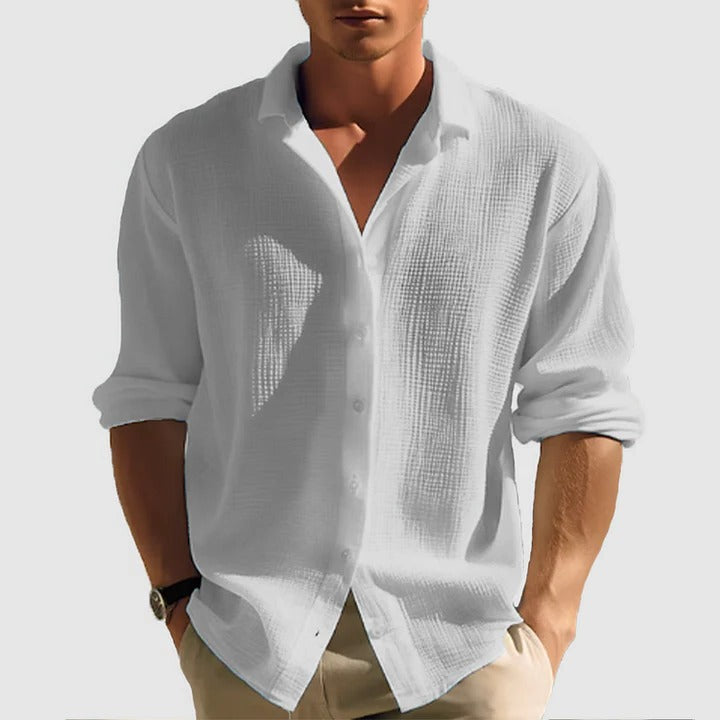 TrendAura Men's Casual Button-Down Shirt Lightweight Relaxed Fit Classic Collar for Everyday Wear