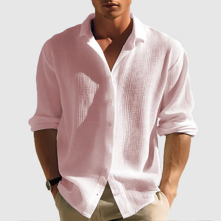 TrendAura Men's Casual Button-Down Shirt Lightweight Relaxed Fit Classic Collar for Everyday Wear