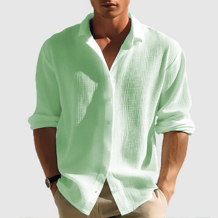 TrendAura Men's Casual Button-Down Shirt Lightweight Relaxed Fit Classic Collar for Everyday Wear