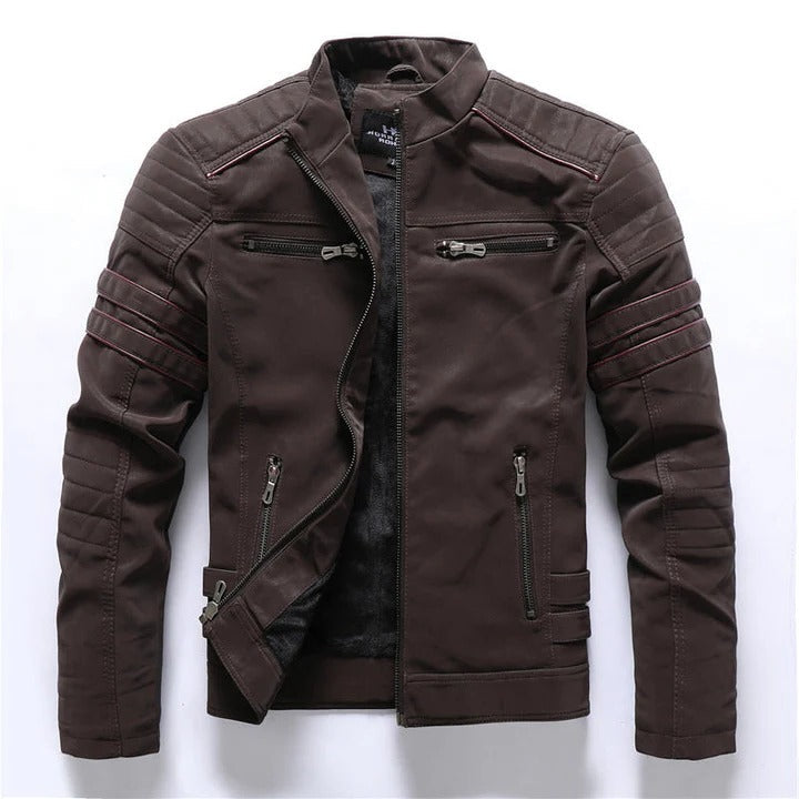 Men's Premium Lightweight Moto Jacket With Modern Tailored Fit For Everyday Versatility By TrendAura