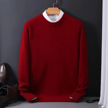 Men's Classic Cashmere Crewneck Sweater Soft Light Gray Knit for Formal and Casual Wear by TrendAura