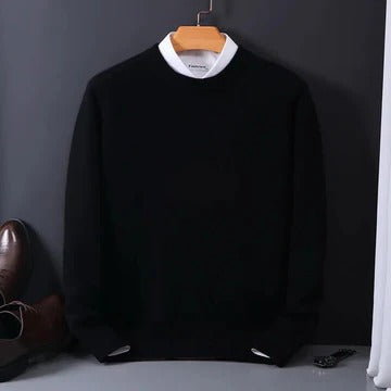 Men's Classic Cashmere Crewneck Sweater Soft Light Gray Knit for Formal and Casual Wear by TrendAura