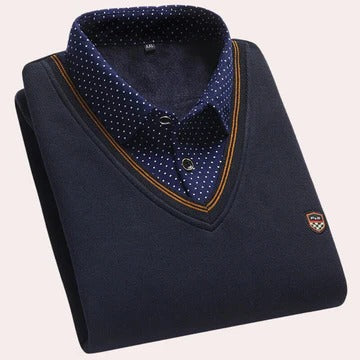 Men's Collared Knit Pullover Smart Casual Sweater For Everyday Wear TrendAura Collection