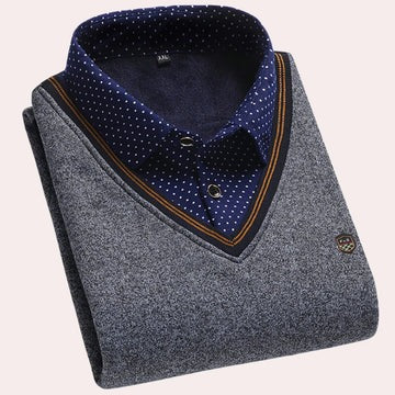 Men's Collared Knit Pullover Smart Casual Sweater For Everyday Wear TrendAura Collection