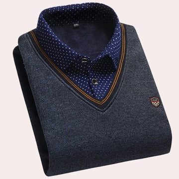 Men's Collared Knit Pullover Smart Casual Sweater For Everyday Wear TrendAura Collection