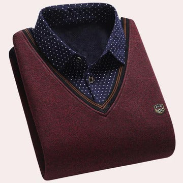 Men's Collared Knit Pullover Smart Casual Sweater For Everyday Wear TrendAura Collection