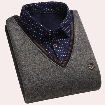 Men's Collared Knit Pullover Smart Casual Sweater For Everyday Wear TrendAura Collection