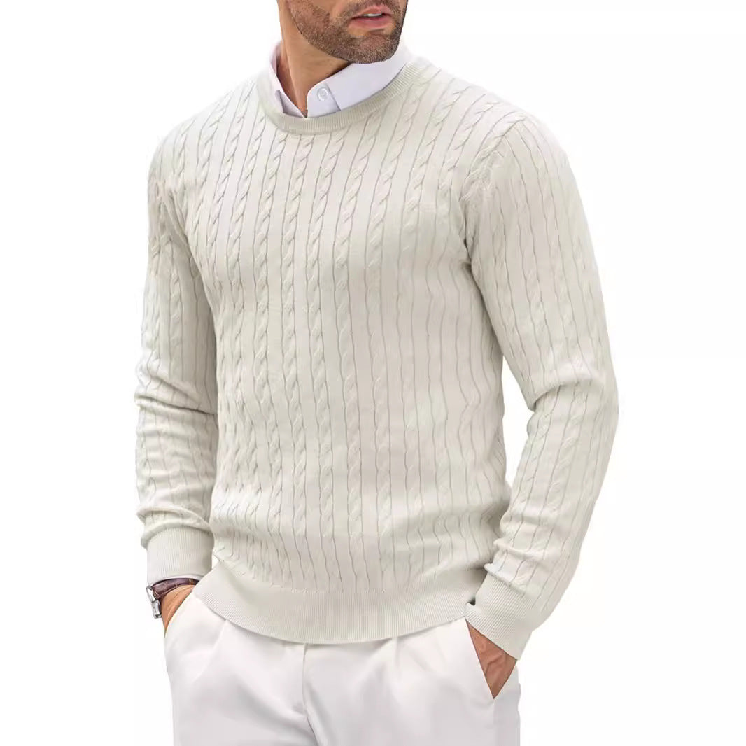 Fionn | Elegant cable knit sweater for men