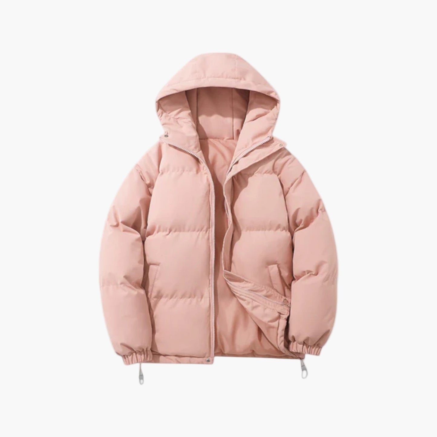 Cory Men's Quilted Winter Zip Up Hooded Jacket By TrendAura Warm Puffer Coat In Beige