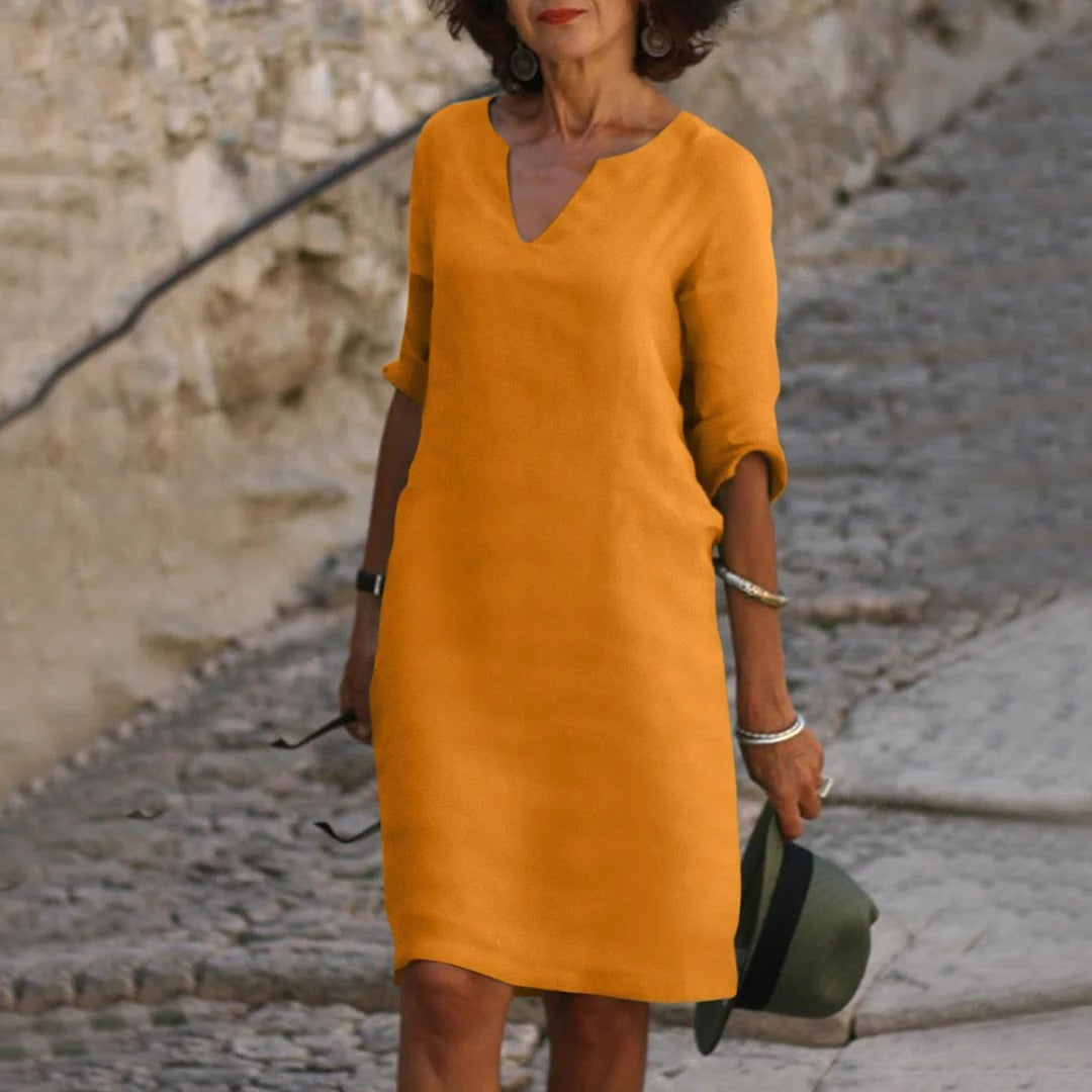Summer Dress with V-Neck