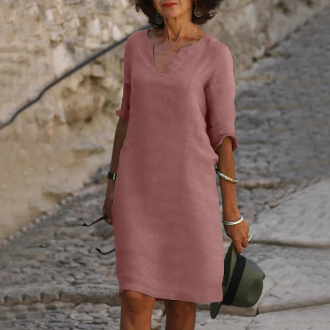 Summer Dress with V-Neck