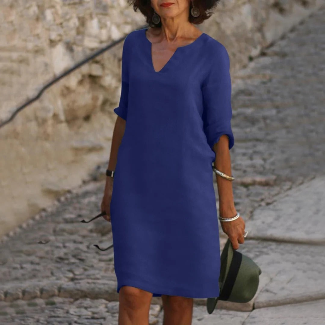 Summer Dress with V-Neck